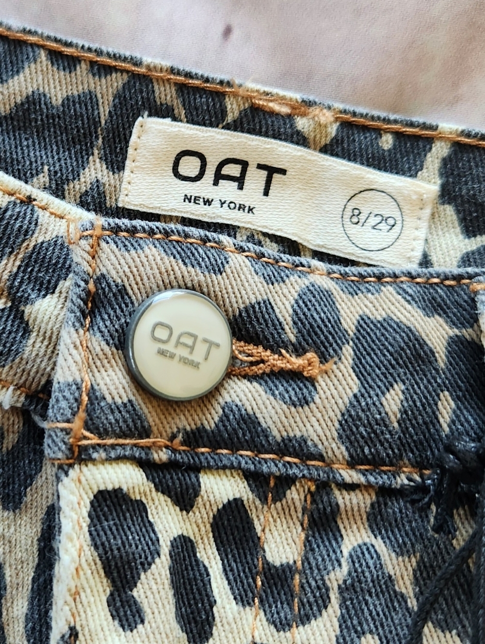 NWT OAT New York "Mid Rise Slim Fit" Leopard Print Jean, Women's Size 8/29 - Picture 6 of 11